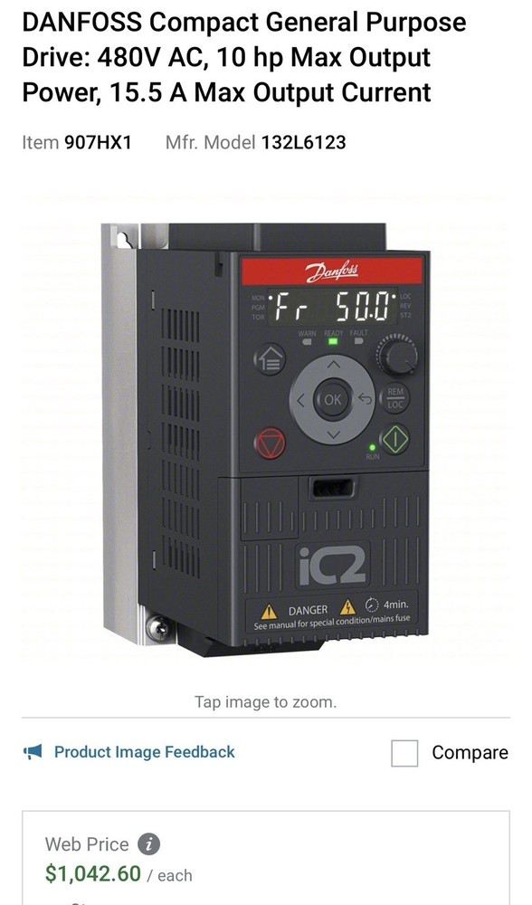Danfoss IC2-Micro 132L612 Frequency  Converter, Discounted price!!!Brand new in original packaging! Great deal!