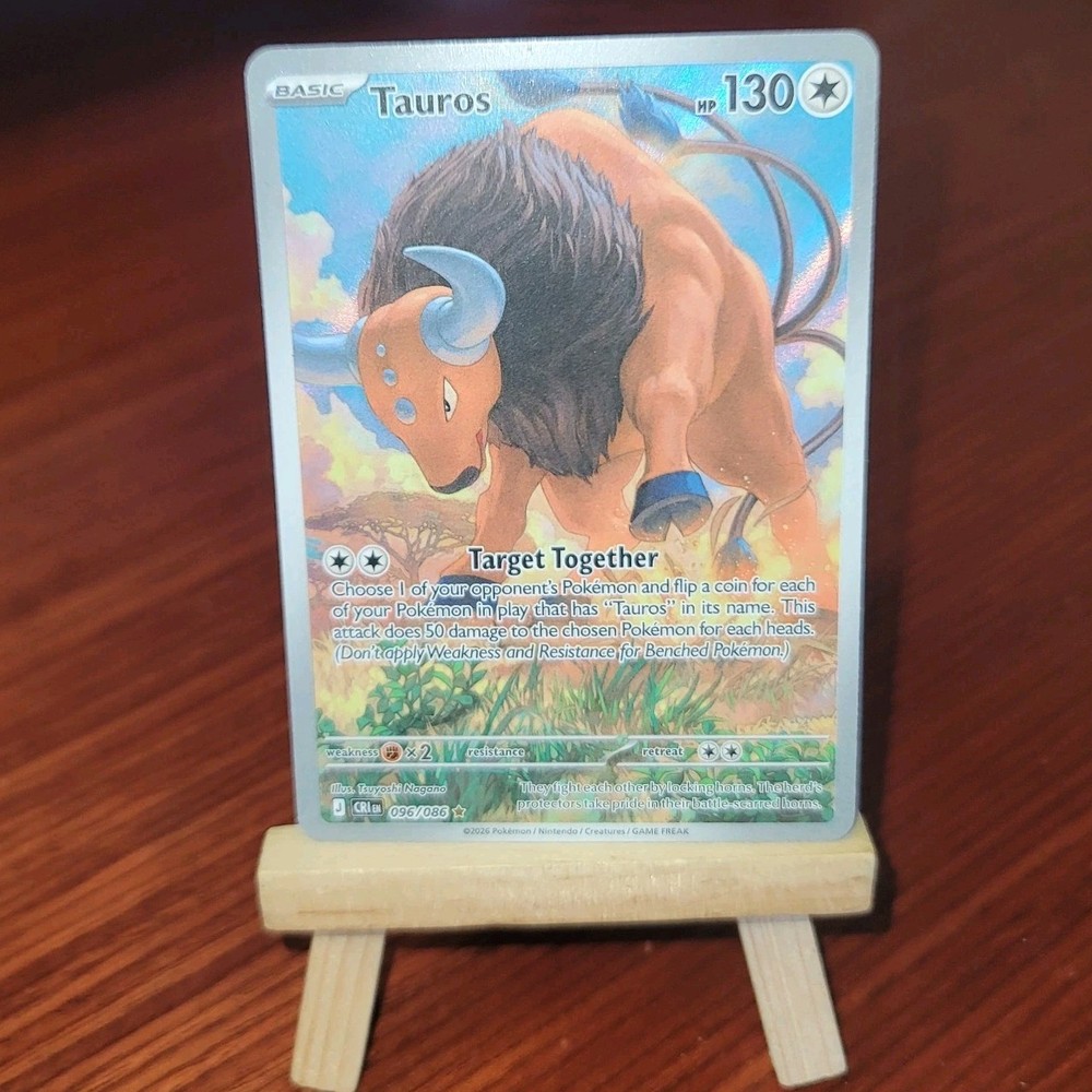 Pokemon TCG Chaos Rising Tauros Illustration Rare 096/086 Full Art MINT
