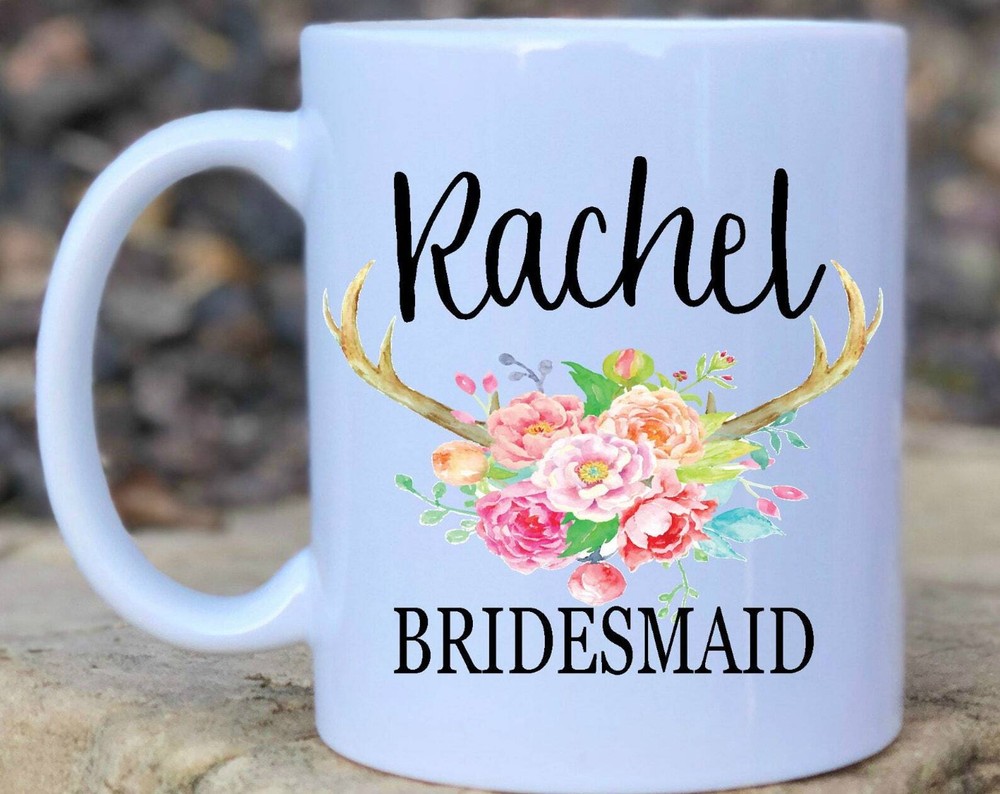 Bridesmaid Floral Mug Bridal Mug Floral Bridesmaid Gift Bridesmaid Proposal Mug