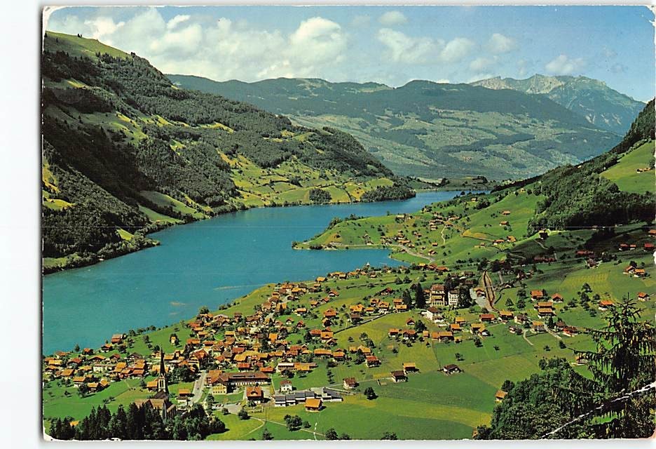 Postcard Aerial View Lake Lungern Obwalden Switzerland