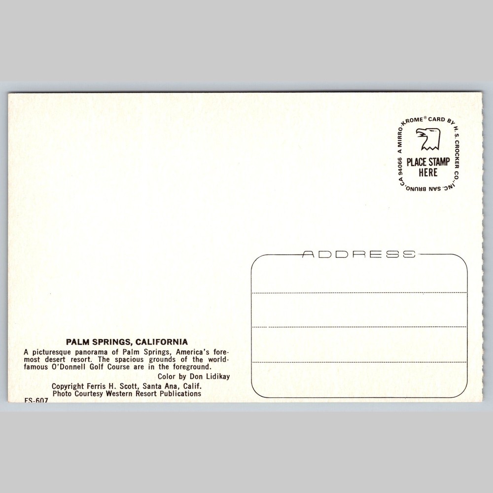Postcard Palm Springs California Desert Resort Assaying Building