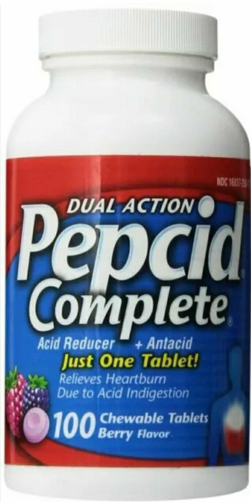 Pepcid Complete Acid Reducer Berry Chewable Tablets 100ct Exp 2026-image
