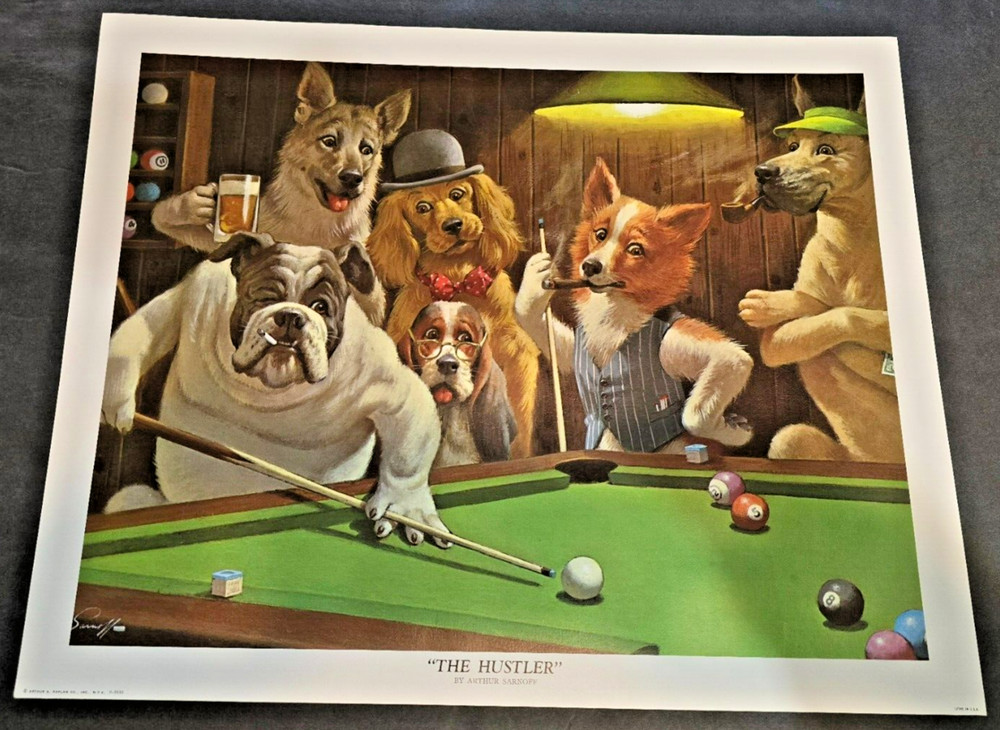 THE HUSTLER Print In USA By Arthur Sarnoff 20X16