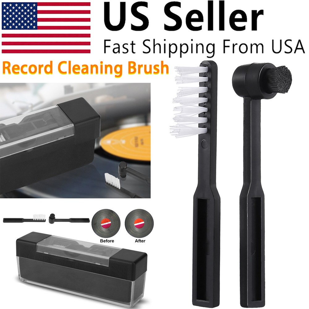 3in1 Vinyl Record Cleaning Brush with Anti-Static Stylus Velvet Cleaner Kit