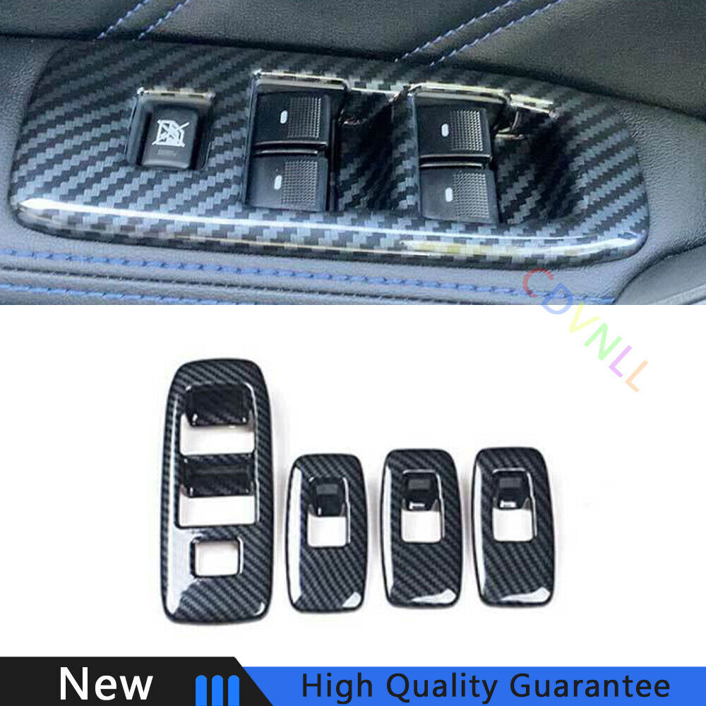 Fit For Ford Ranger 2015-2021 Carbon Fiber Car Window Lock Lift Panel Frame Trim