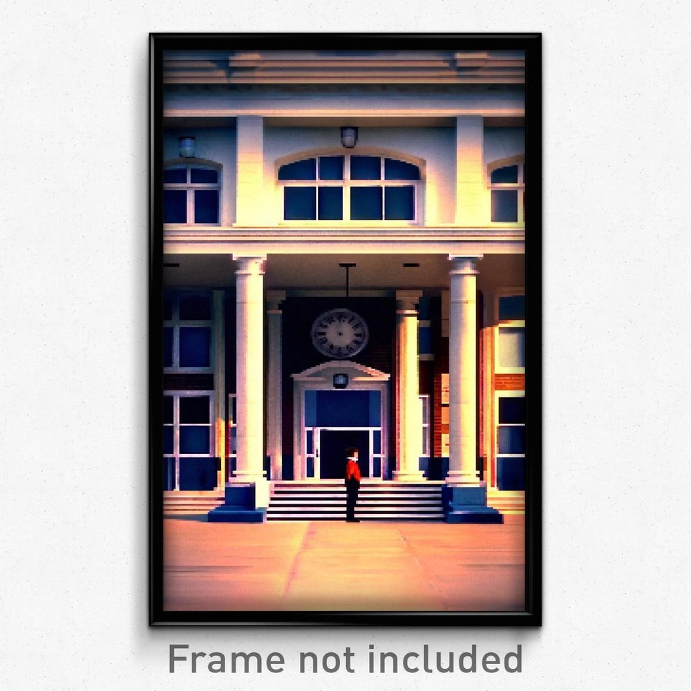 Pixel Art Poster - Classic Middle School (8 Bit Psychedelic Video Game Print)