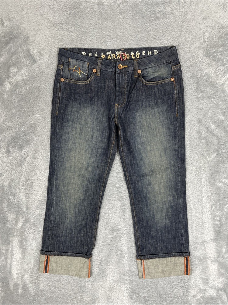 Parasuco Jeans Womens 32 Blue Straight Leg Crop Flex Denim Pants Casual