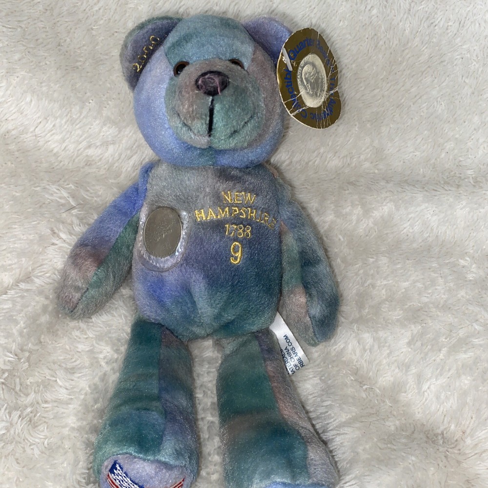 NEW HAMPSHIRE State Quarter Coin Bear,#9 NH. Plush 9