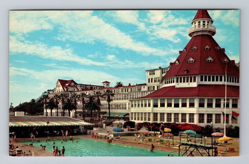Coronado CA-California Hotel Del Coronado Swimming Pool Vintage Postcard Postal