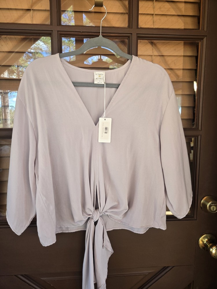 Womens Boutique Tie Bottom Top. Champagne Color, New With Tags. Very Soft!