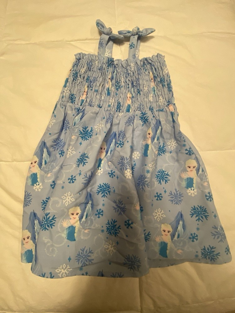 Disney PatPat Elsa Frozen Girls Sundress Blue 3Y Knee Length Sleeveless