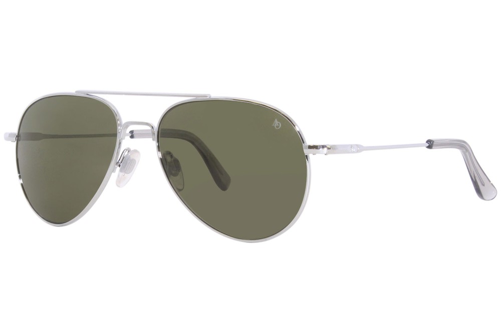 American Optical General 2GNN Sunglasses Silver/Green Lenses Pilot 58mm