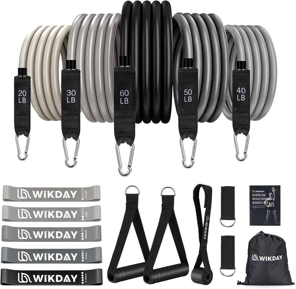 Exercise Resistance Bands with Handles for Working Out, 150/200/250/300 Lbs Work