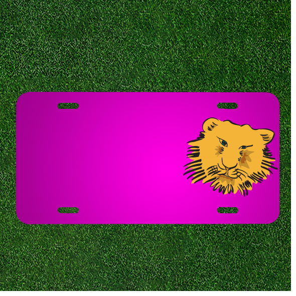 Custom Car License Plate with Personalized Tiger Face and Name Design