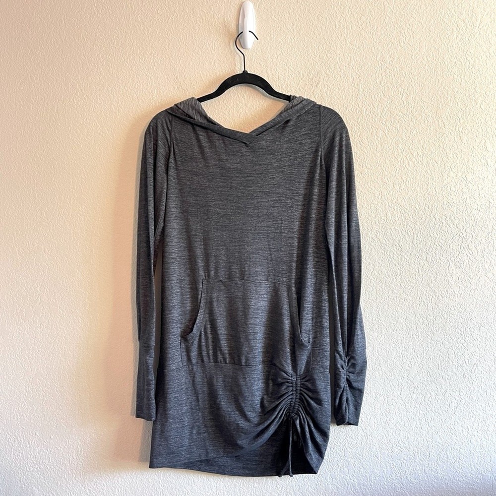 Beyond Yoga Cloud Heather Pullover Hoodie Dark Gray Athletic Womens Size Small