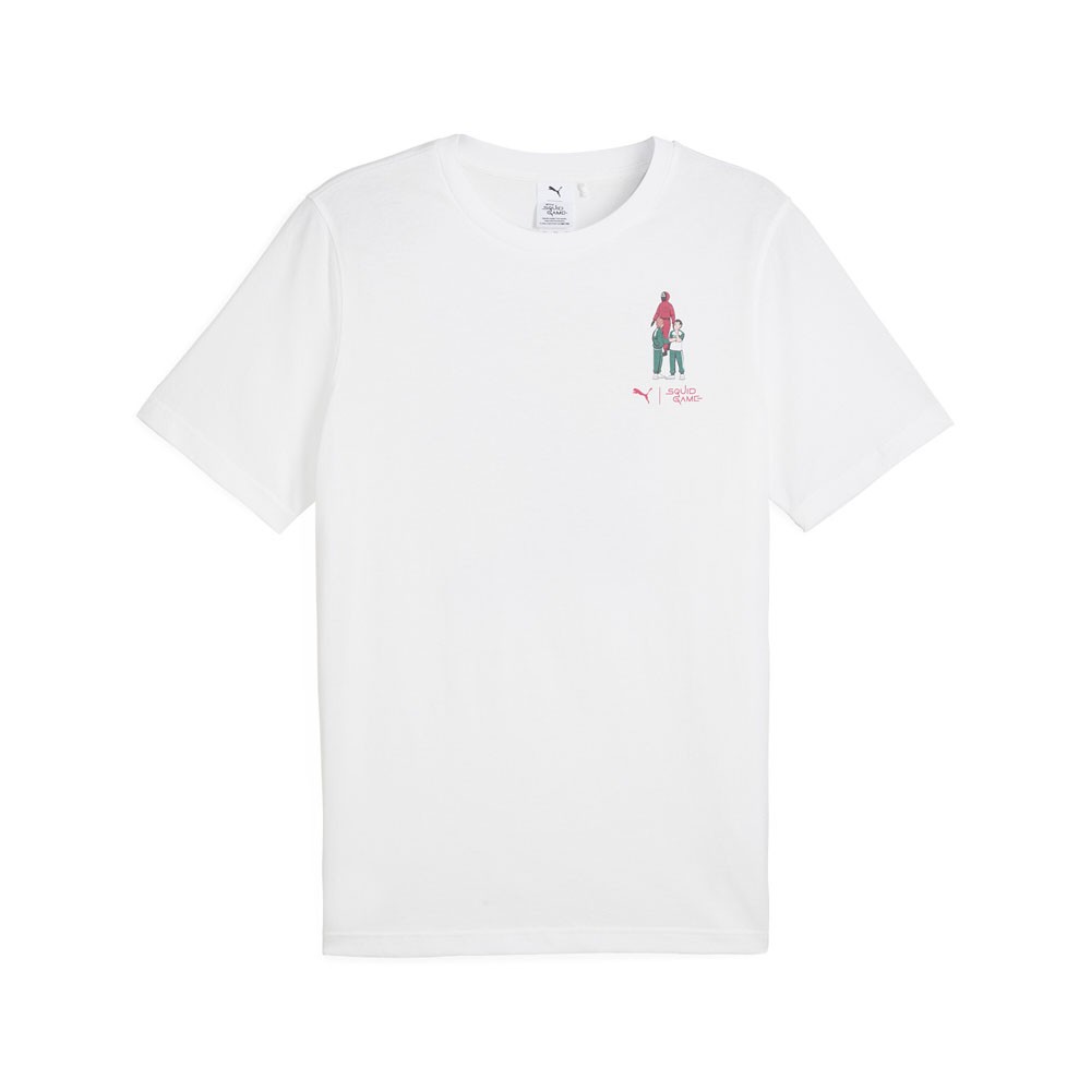 PUMA  X Squid Game Graphic Crew Neck Short Sleeve T-Shirt Mens White Casual Tops