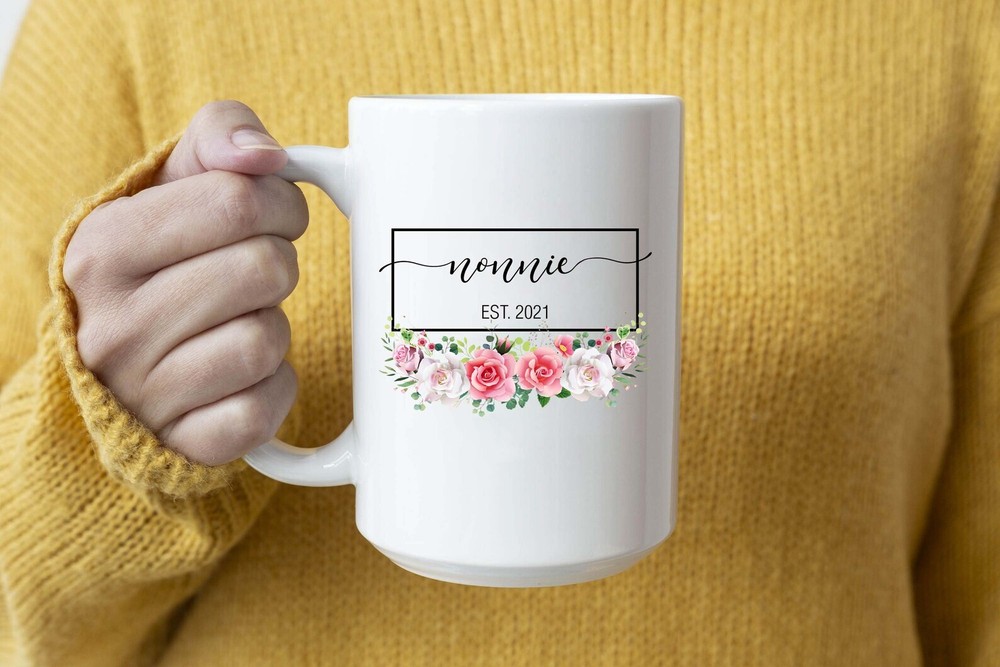 Nonnie Est 2021 Mug Mug & Coaster Set Gift Nonnie Coffee Mug For New Nonnie