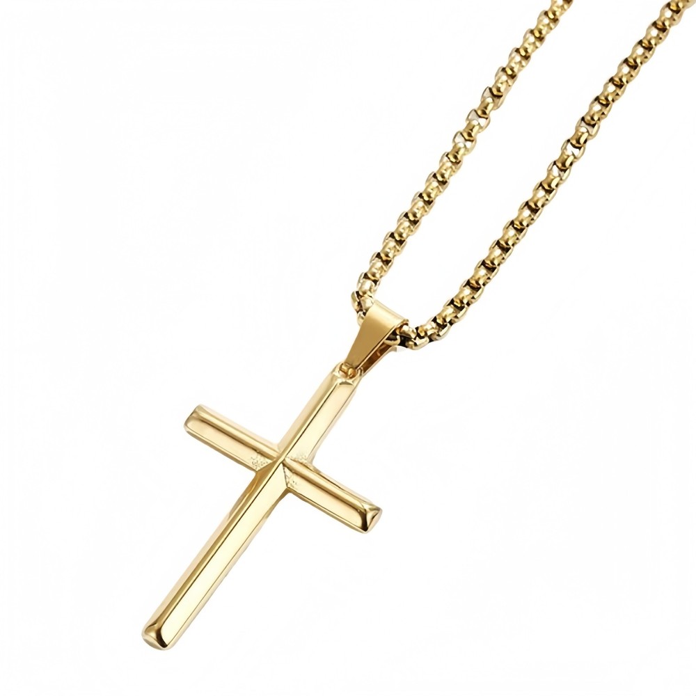 925 Silver Fashion Cross Pendant Necklace for Men and Women with 24in Box Chain