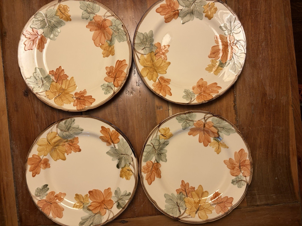 Franciscan October Dinner Plates Set of 4, Hand Decorated 11