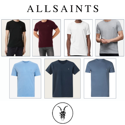 ALLSAINTS Mens NIC Tonic T Shirt Crew Neck Top Designer Cotton SS Tee All Saints