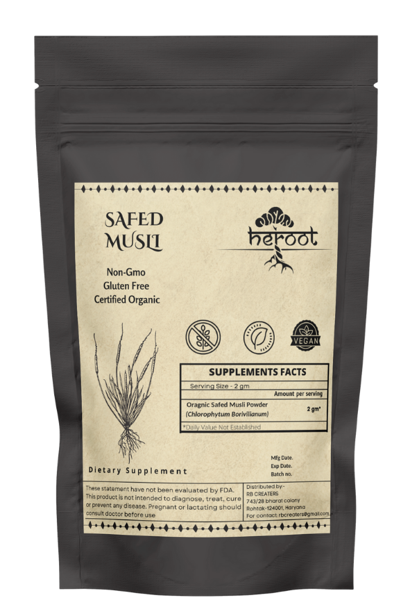 Musli Safed Chlorophytum Borivilianum Powder  White 50% Saponins,Sexual Health