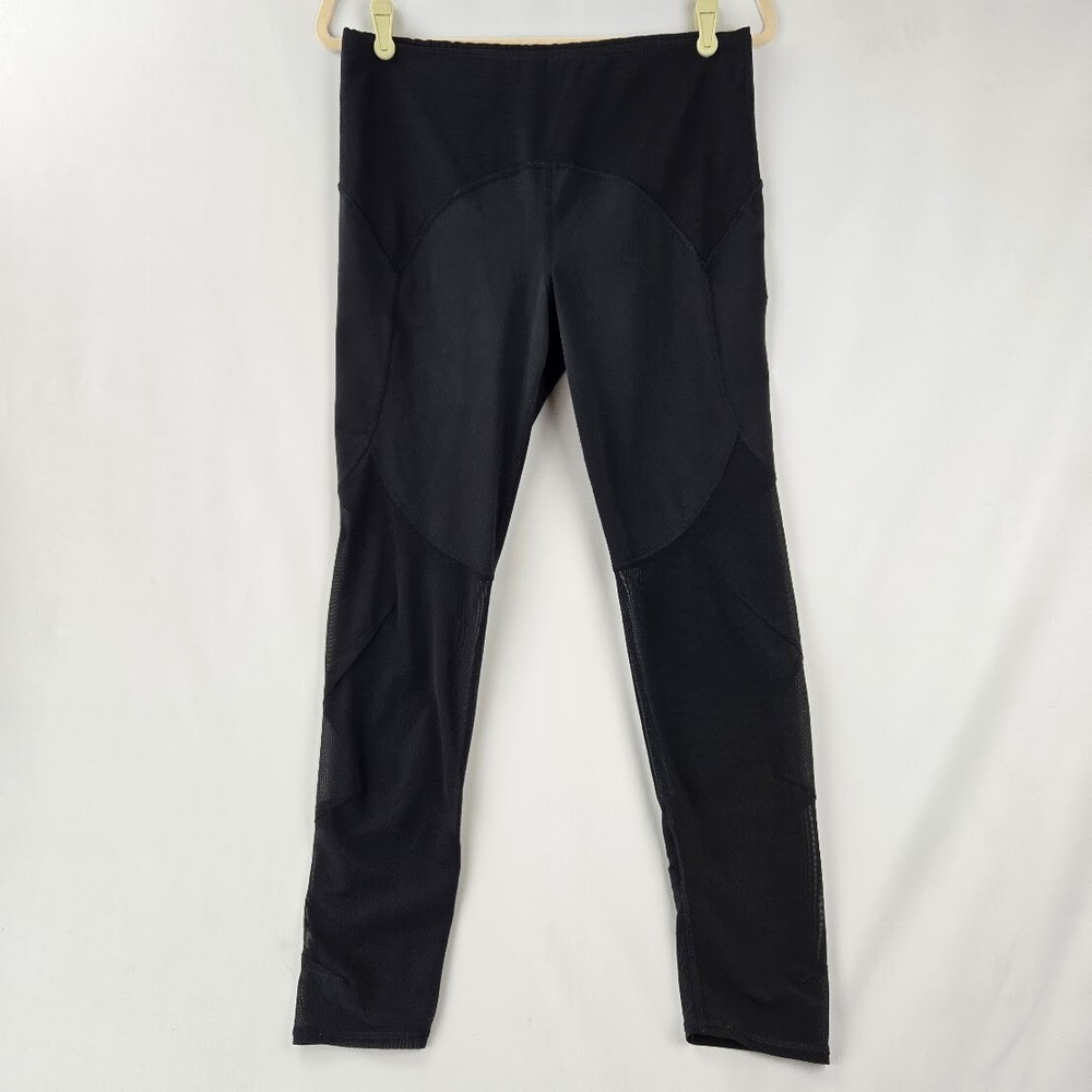 North Face Womens Flash Dry Yoga Leggings Large Black Mesh Workout Pants