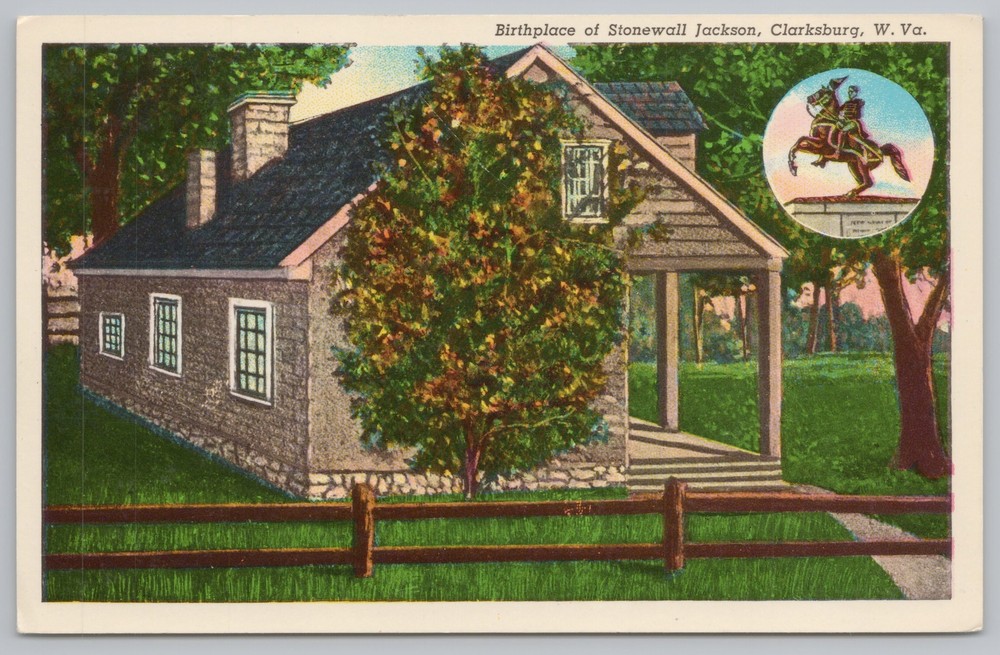 State View~Birthplace of Stonewall Jackson Clarksburg WV~Vintage Postcard