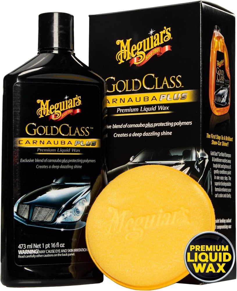 Gold Class Carnauba Plus Premium Liquid Wax Kit, Car Detailing Kit with a P