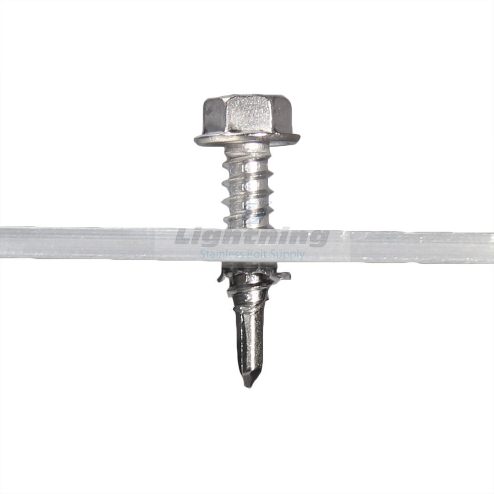 Stainless Steel hex washer head self drill metal screws #8 x 1