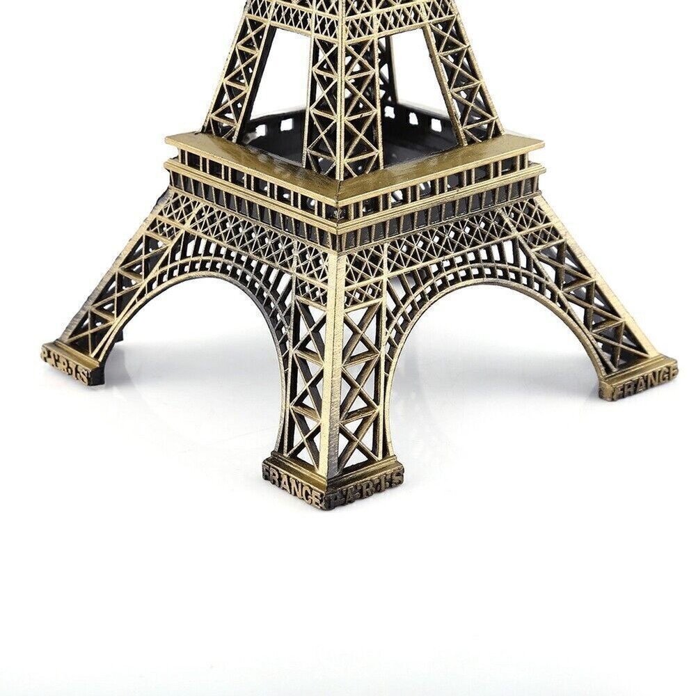 Bronze Tone Paris Eiffel Tower Figurine Statue Vintage Alloy Model Decor 25CM
