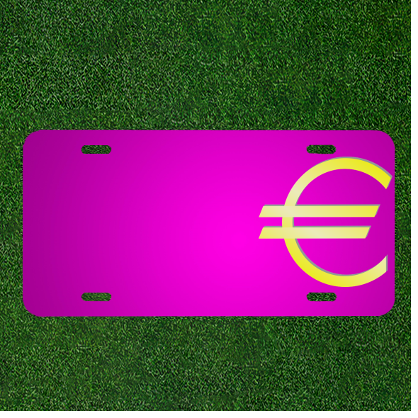 Create a Unique Custom Car License Plate with Your Name on Euro Currency Design for a Personalized Touch
