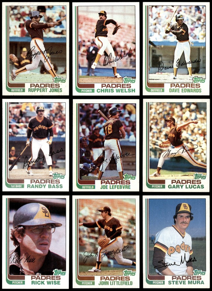 1982 Topps Padres Almost Complete Team Set 8 - NM/MT 7151210 (24 / 25 cards)