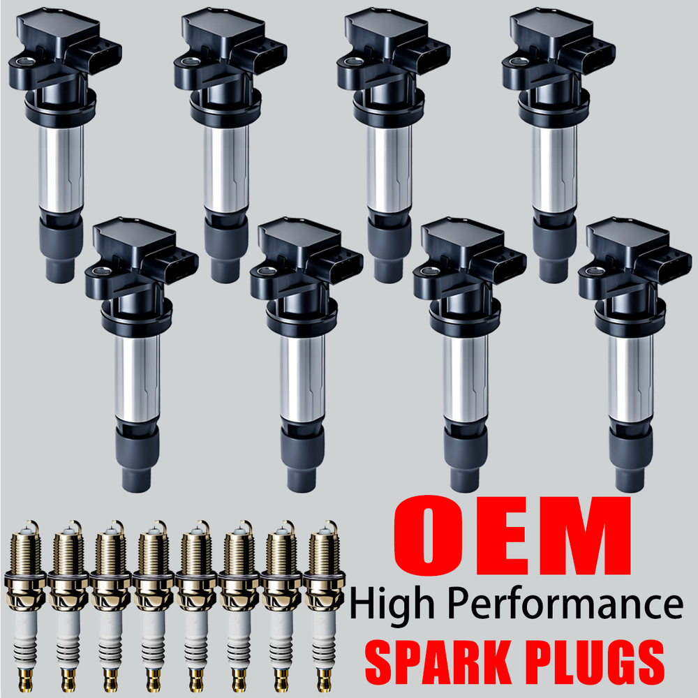 8X OEM Ignition Coils & 8X Iridium Spark Plugs For Cadillac DTS SRX STS XLR 4.6L