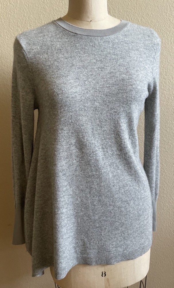 Ted Baker London Gray Asymmetrical Cashmere Merino Blend Sweater Wms Sz 1 GUC