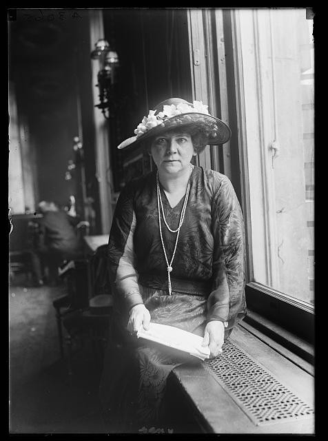 Photo:1910s Woman Portrait Floral Hat Black Dress