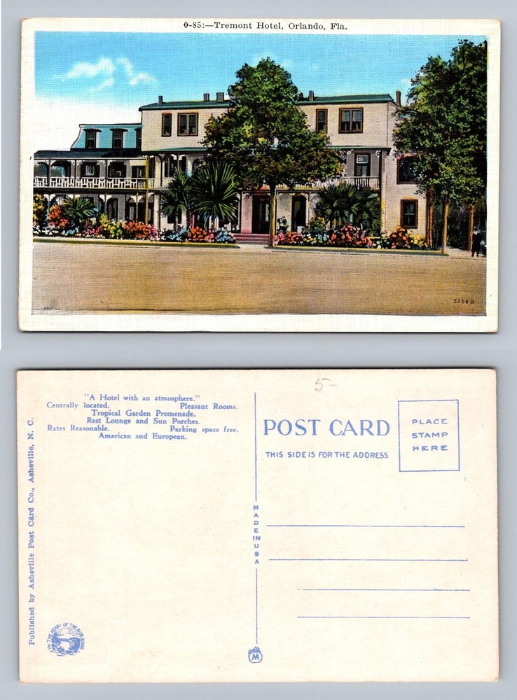 Orlando, FL-Florida, Tremont Hotel Tropical Gardens Porch Vintage Postcard