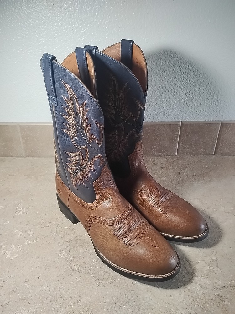 Ariat Men's Brown Leather Cowboy Boots Size 10.5 D Style 10015299