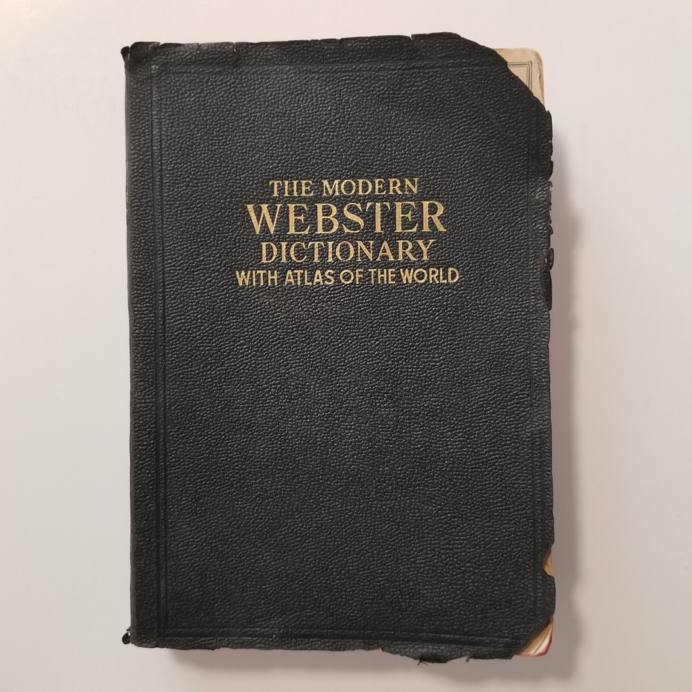 The Modern Webster Dictionary (1940, Softcover) with Atlas of the World