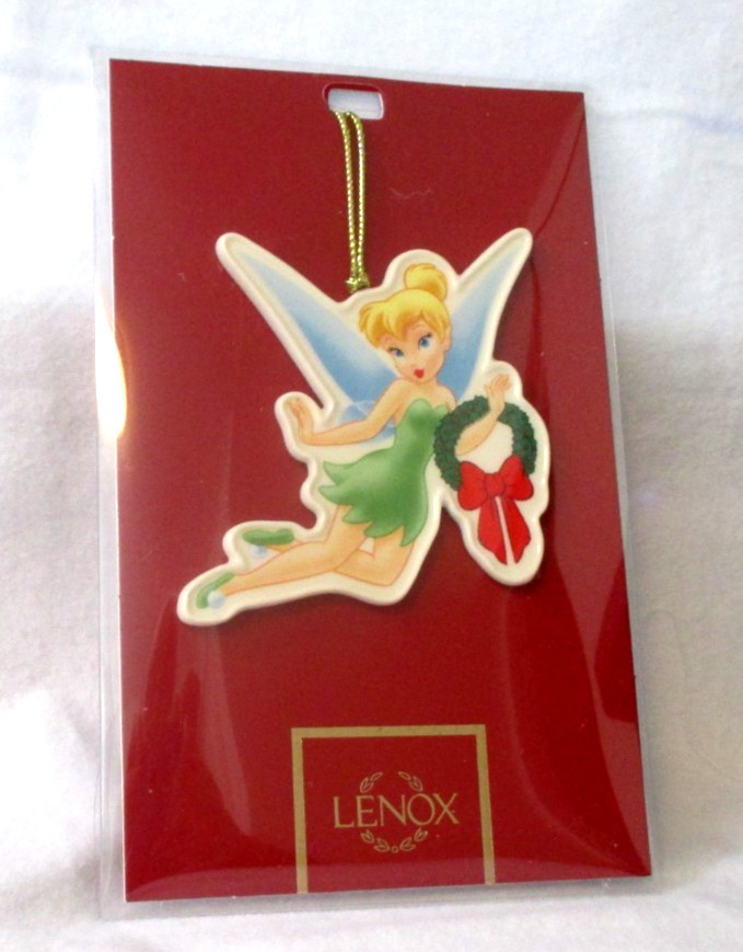 Lenox--2026--Disney --Tinker Bell Flat Porcelain Ornament--3.25