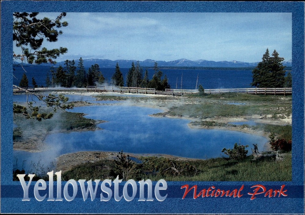 Yellowstone National Park Wyoming West Thumb Geyser Basin vintage postcard
