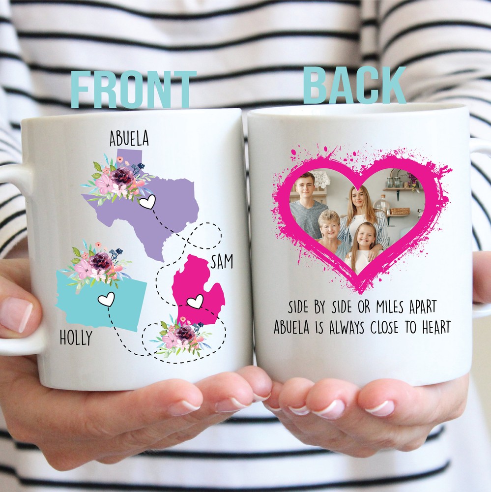 Personalized Gift For Abuela Abuela Forever Never Apart State To State Mug Long-image