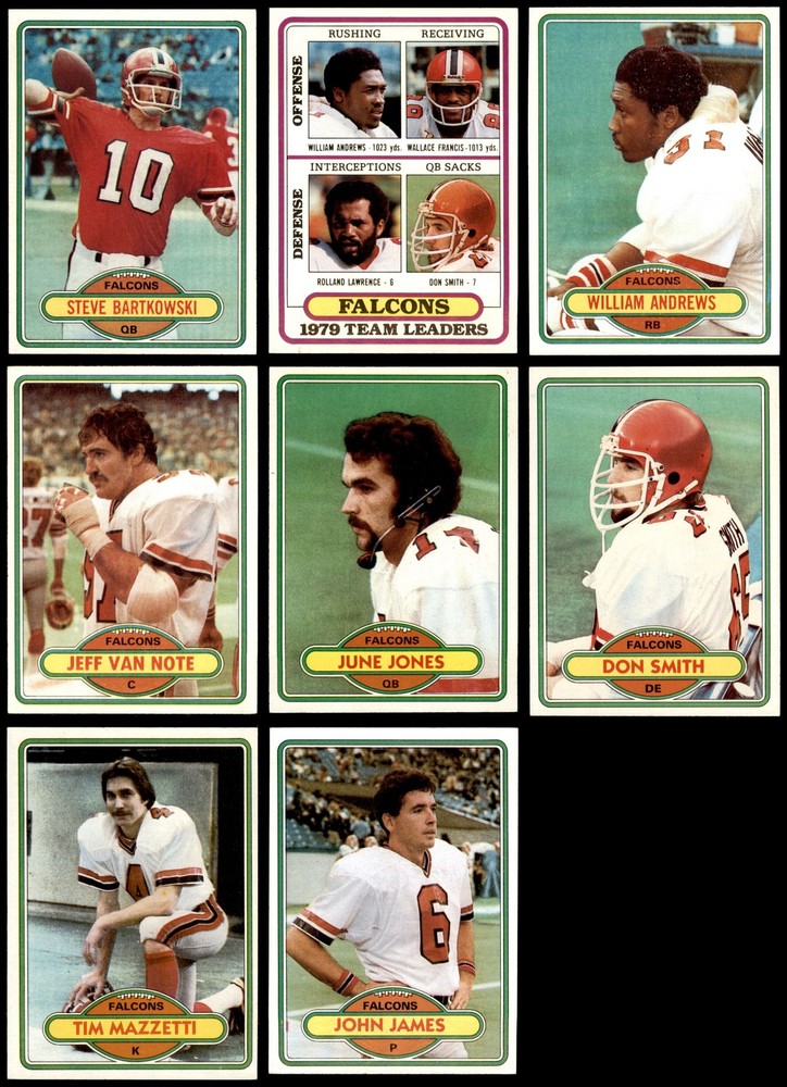 1980 Topps Falcons Almost Complete Team Set 8 - NM/MT 6894222 (8 / 11 cards)