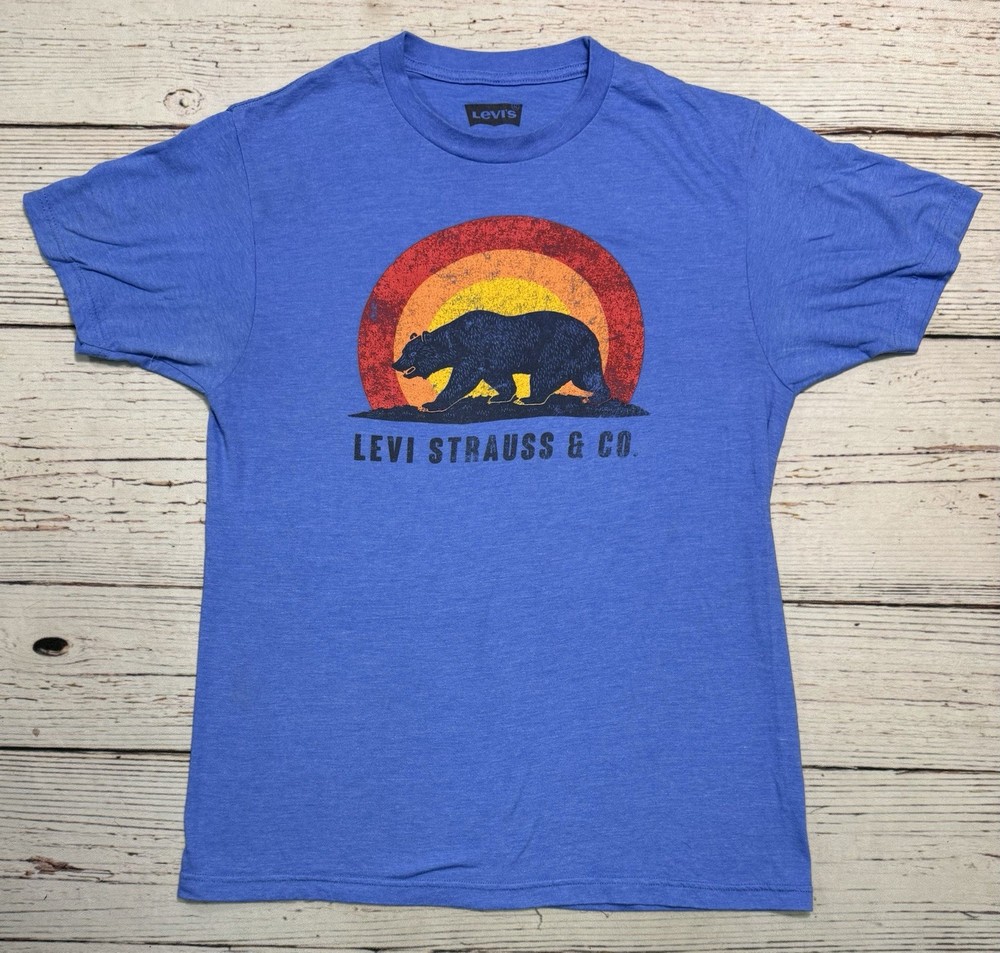 Levi Strauss Mens California Bear Graphic Short Sleeve Shirt Size M
