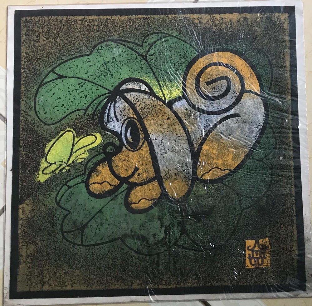 Nguyen Cong Quang Vietnamese abstract dog Graphic painting art in heart-image