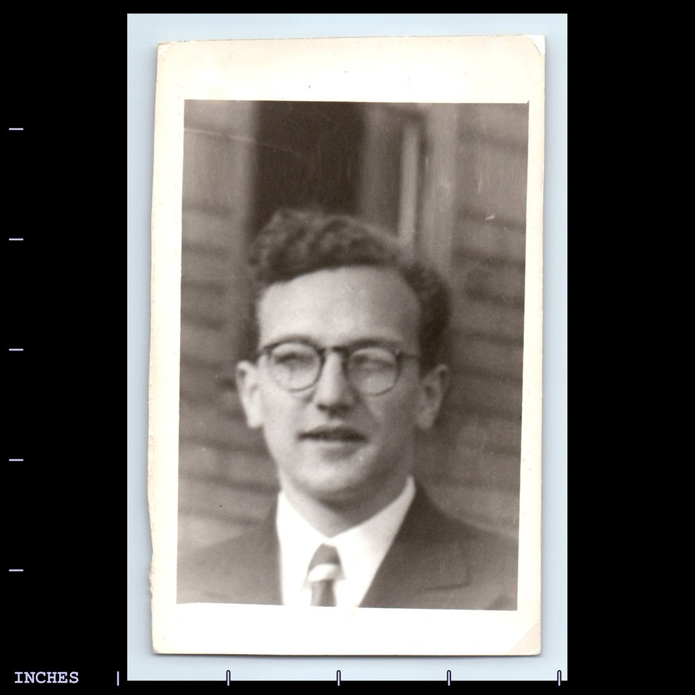 Vintage Photo MAN WITH GLASSES SOLO CANDID PORTRAIT