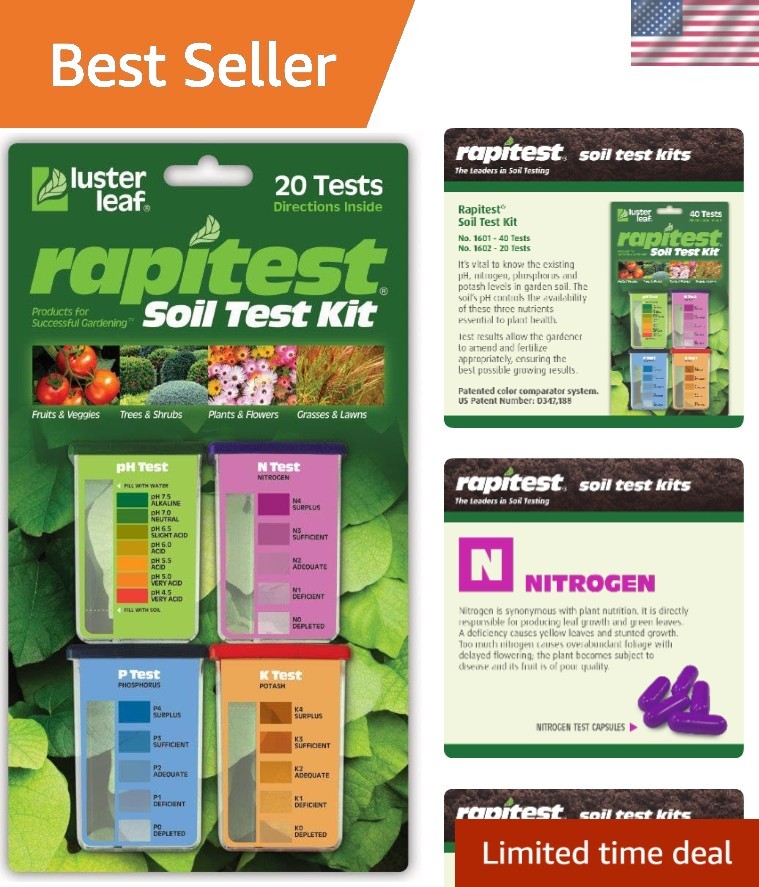 Beginner-Friendly Soil  Kit: Measures pH, N, P & K for Healthy Gardens