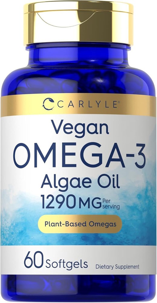 Omega 3 Supplement Vegan | 60 Softgels | From Algae Oil | by Carlyle