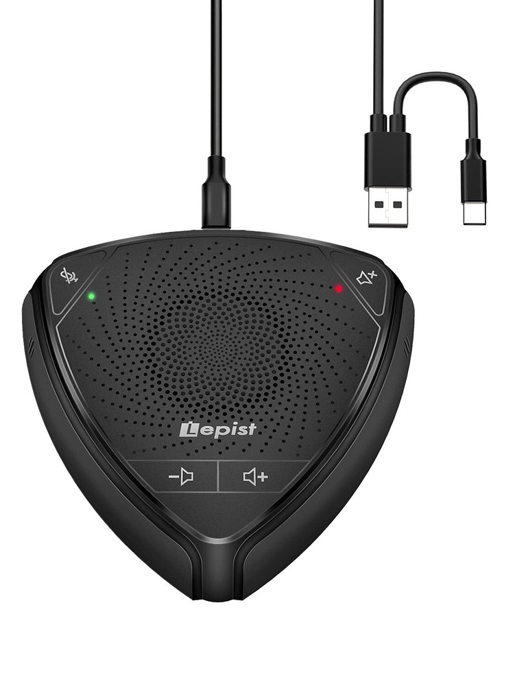 USB Conference Microphone, Computer Desktop Speakerphone with Mute Function f...