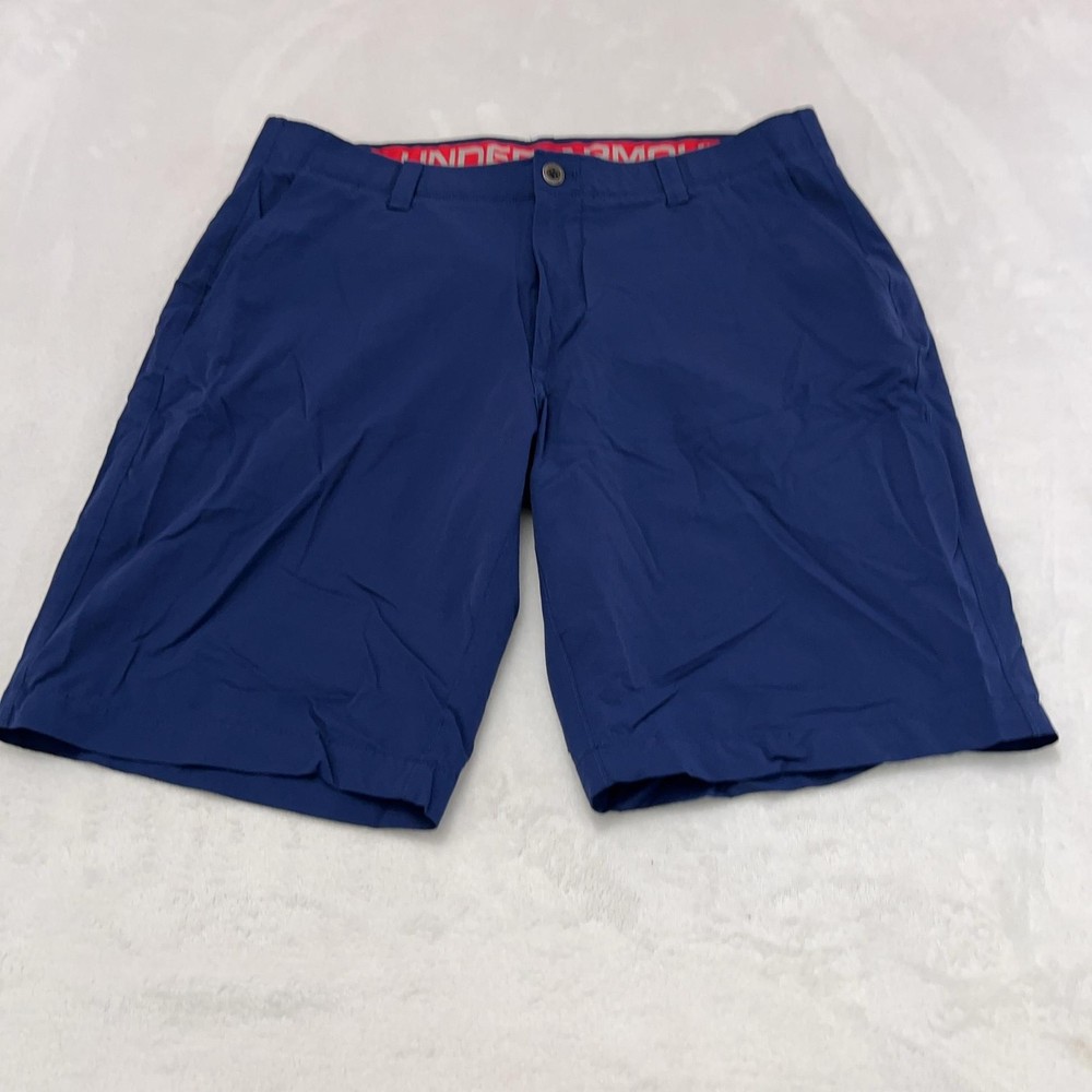 Under Armour Shorts Mens 38 Blue Golf Loose Fit Stretch Performance HeatGear