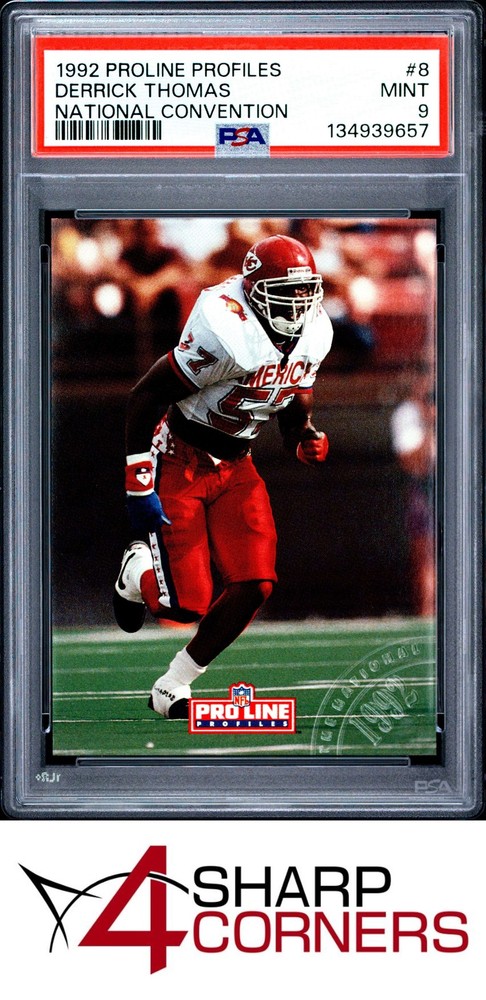1992 Pro Line Profiles National Convention #8 Derrick Thomas Hof Pop 1 Psa 9Price points for all collectors!